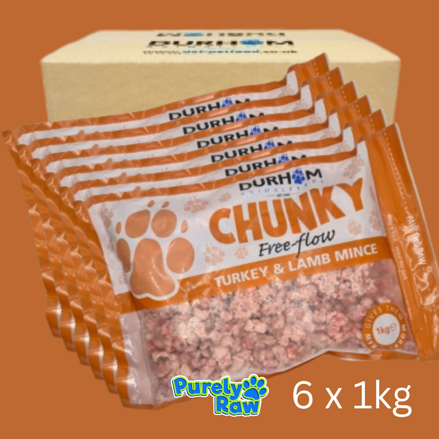 Durham | Chunky Free Flow Turkey & Lamb | Box Deal 6 x 1kg