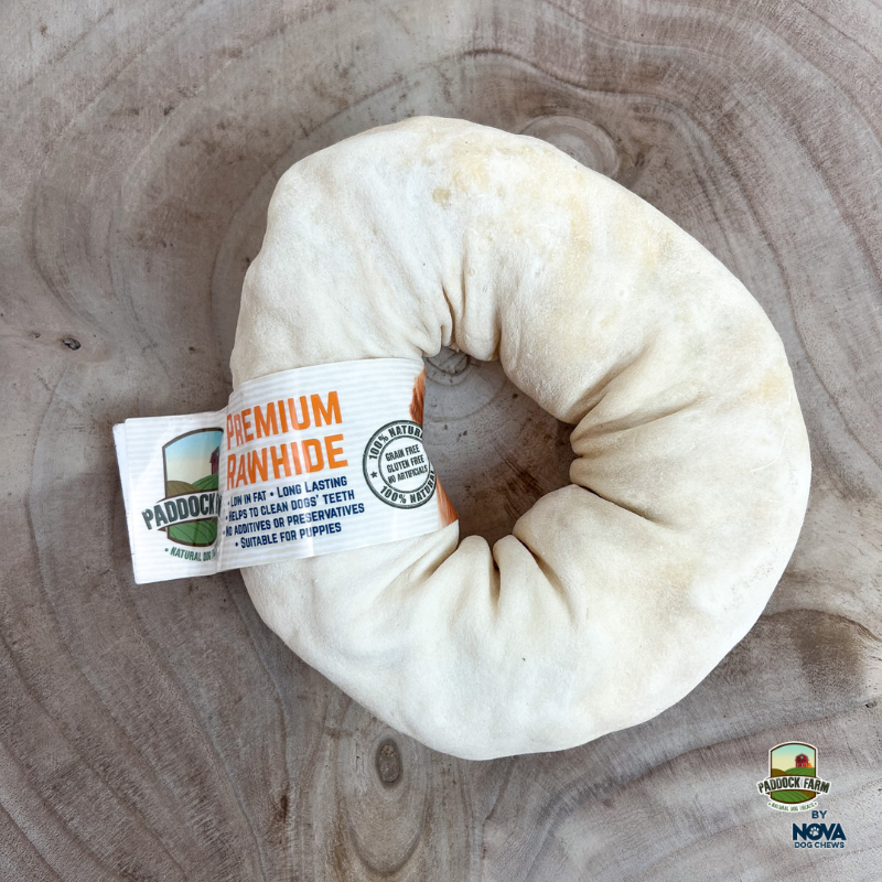 Paddock Farm Premium Rawhide White Hide Donut 6-7