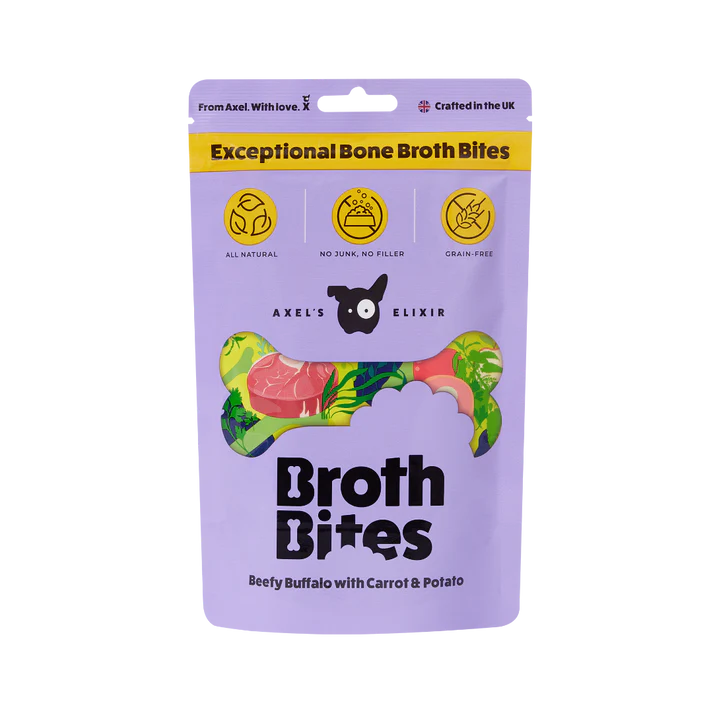 Axel's Elixir | Broth Bites Beefy Buffalo with Carrot & Potato 100g