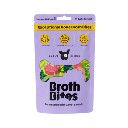 Axel's Elixir | Broth Bites Beefy Buffalo with Carrot & Potato 100g