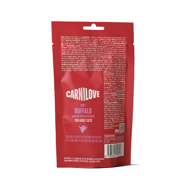 Carnilove | NEW Buffalo enriched with Blueberries Soft Cat Treats 50g