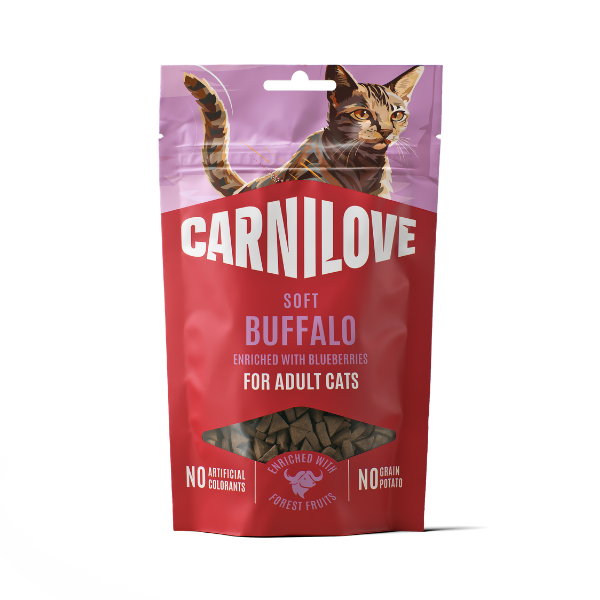 Carnilove | NEW Buffalo enriched with Blueberries Soft Cat Treats 50g