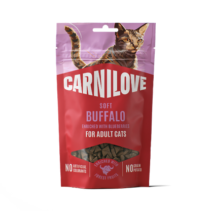 Carnilove | NEW Buffalo enriched with Blueberries Soft Cat Treats 50g