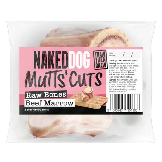 Naked Dog | Mutts' Cuts Raw Bones Beef Marrow 2pk