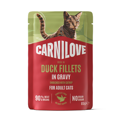 Carnilove | NEW Gravy Pouch Rich in Duck with Catnip for Cats 85g