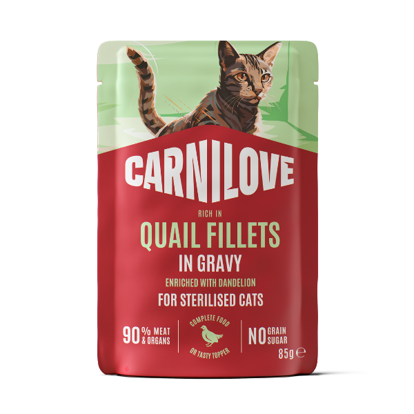 Carnilove | NEW Gravy Pouch Rich in Quail with Dandelion for Cats 85g