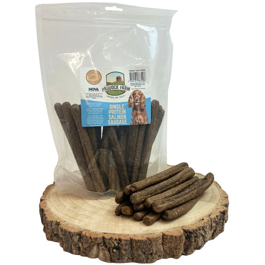 Paddock Farm | Single Protein Salmon Sausages