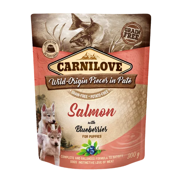 Carnilove Dog | Wet Food Pouch Salmon with Blueberries 300g PUPPY