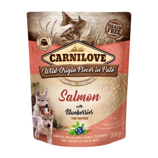 Carnilove Dog | Wet Food Pouch Salmon with Blueberries 300g PUPPY