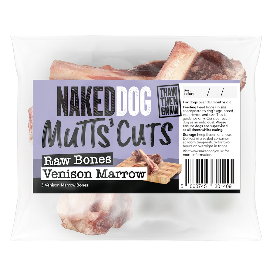 Naked Dog | Mutts' Cuts Raw Bones Venison Marrow 3pk